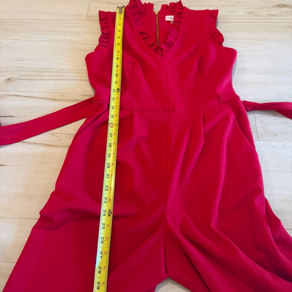 Calvin Klein Red ❤️ Sleeveless Jumpsuit • Size 4 • Like New - Picture 15 of 16